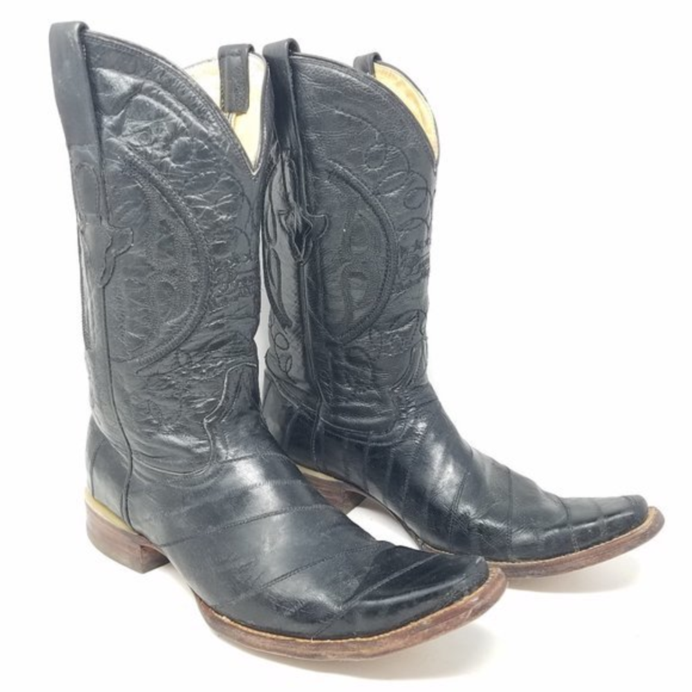 Premier Western Wear black leather patchwork cowboy boots‎ 10